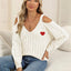 Autumn/Winter Top Deep V Sexy Off Shoulder Loose Hooded Sweater for Women - Korvel