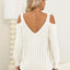 Autumn/Winter Top Deep V Sexy Off Shoulder Loose Hooded Sweater for Women - Korvel