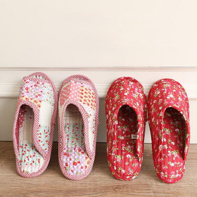 Vintage Floral Indoor Slippers for Women