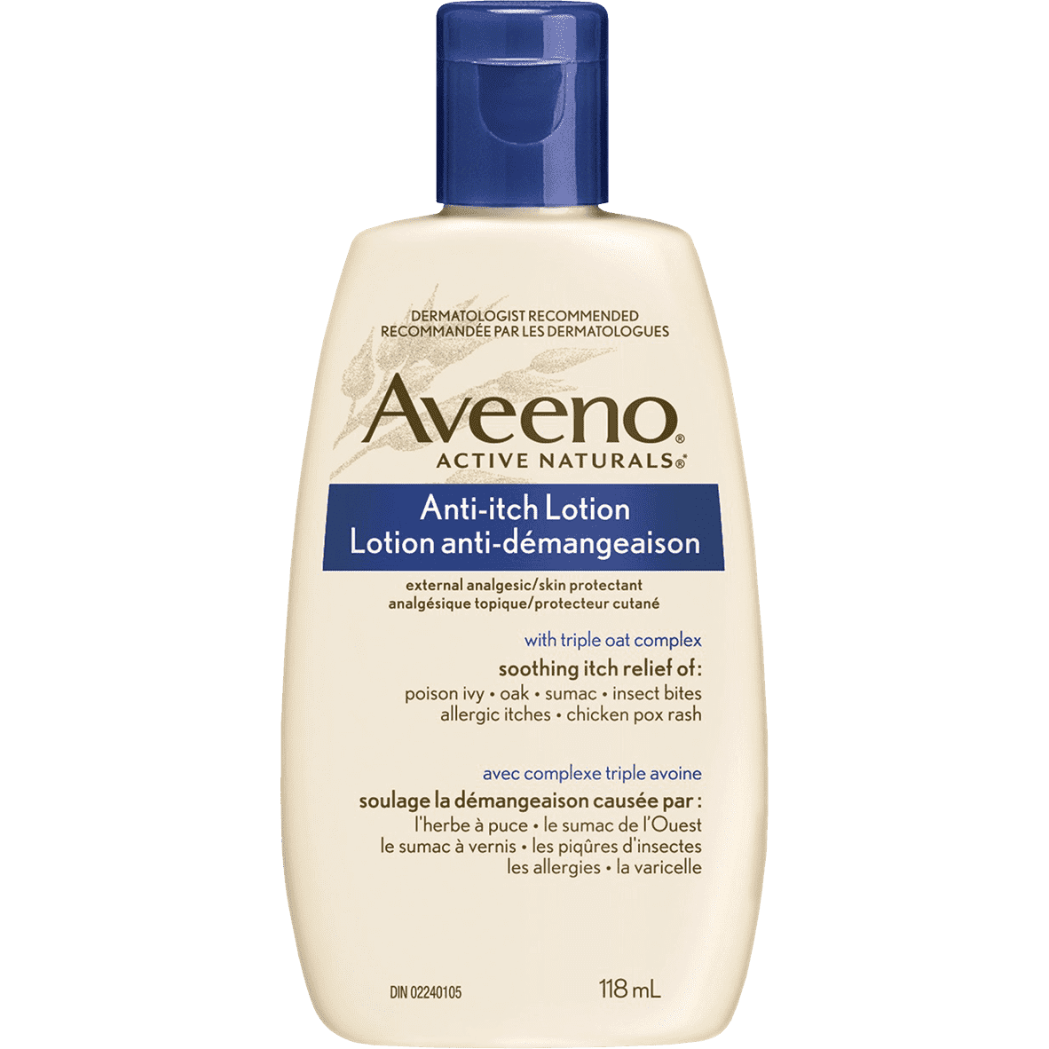 Lotion concentrée anti-démangeaisons Aveeno avec calamine et complexe d'avoine