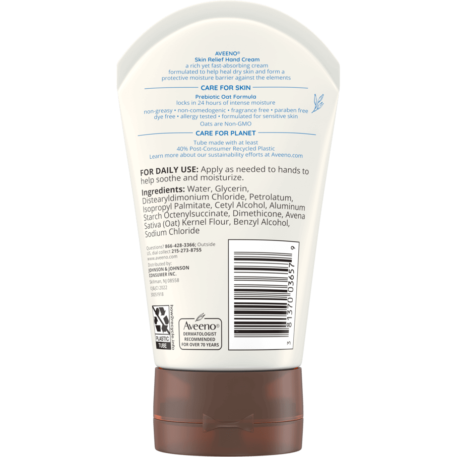 Crème pour les mains Aveeno Active Naturals Skin Relief, 3,5 oz