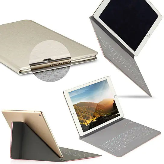 Funda Ultra Delgada para iPad con Teclado de Sensor Táctil y Soporte