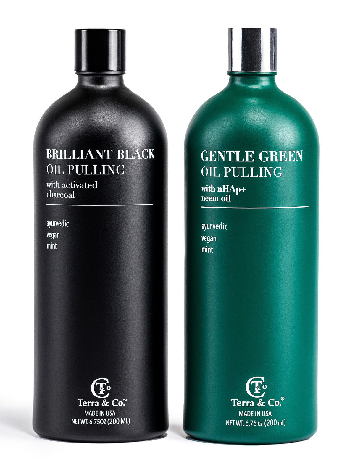 Terra & Co.® Paquete de Aceite de Tirar – Verde Suave + Negro Brillante