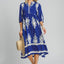 Vestido Midi Notched Impreso Azul Real - Elegante y Atemporal
