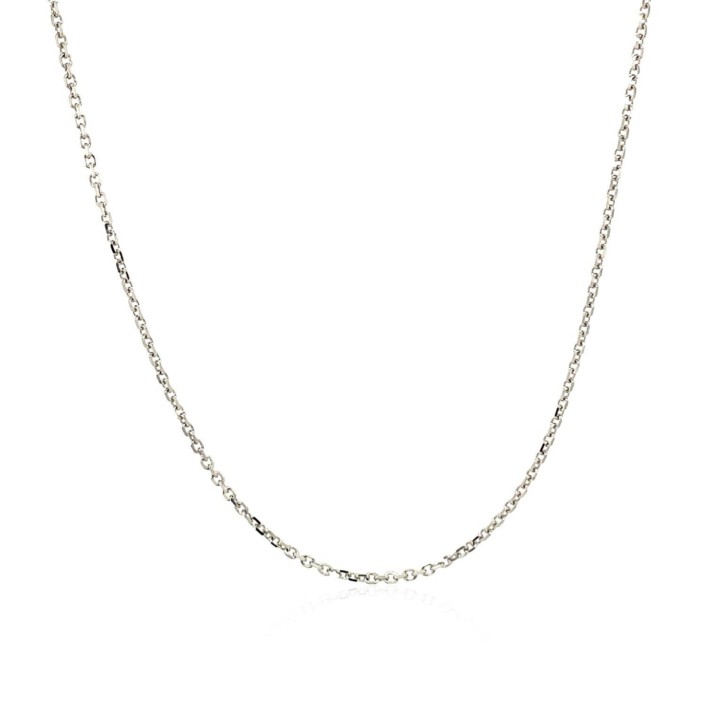 14k White Gold Diamond Cut Cable Link Chain - 1.1mm