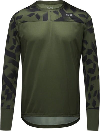 Gorewear Trail KPR Daily Long Sleeve Jersey - Utility Green/Black Men's Small