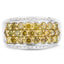 Anillo de Compromiso de Diamantes Amarillos y Blancos de 1.91 Quilates en Plata de Ley