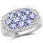 1.70 Carat Genuine Tanzanite Sterling Silver Engagement Ring