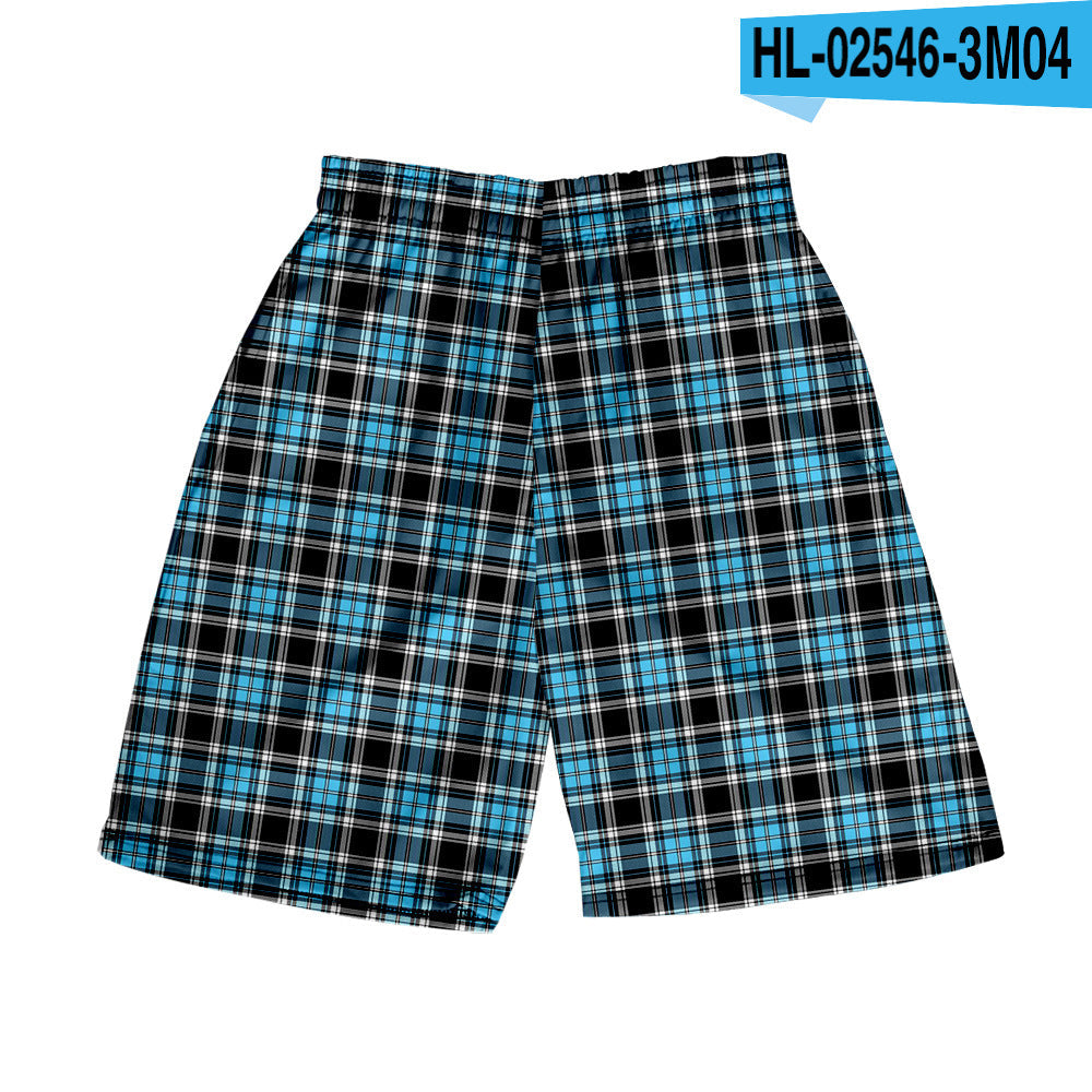 Men's Plaid Casual Beach Shorts