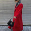 Extra-Long Dark Red Wool Coat for Women