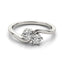Bague en diamant à deux pierres élégante en or blanc 14 carats