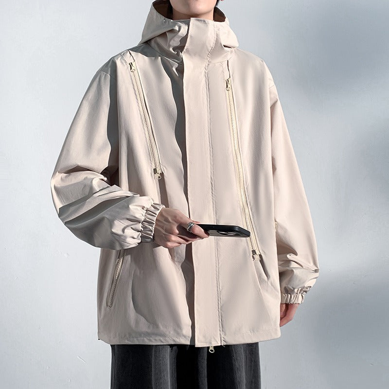Men's Waterproof Windbreaker Jacket for Outdoor Activities