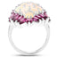Bague en argent sterling avec opale et rhodolite de 8,37 carats