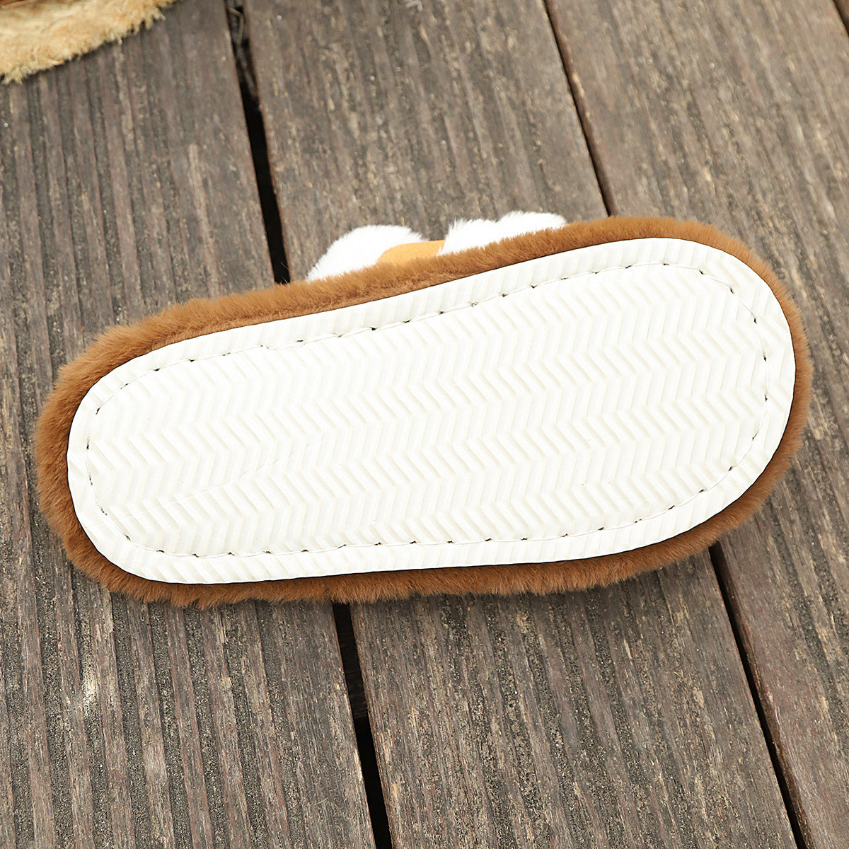 Fluffy Cross Strap Stitching Casual Platform Slippers