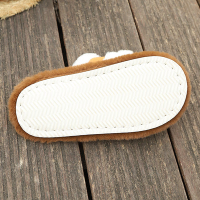 Fluffy Cross Strap Stitching Casual Platform Slippers