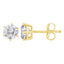 Boucles d'oreilles classiques en diamant rond de 1,5 Cttw en or jaune 18K