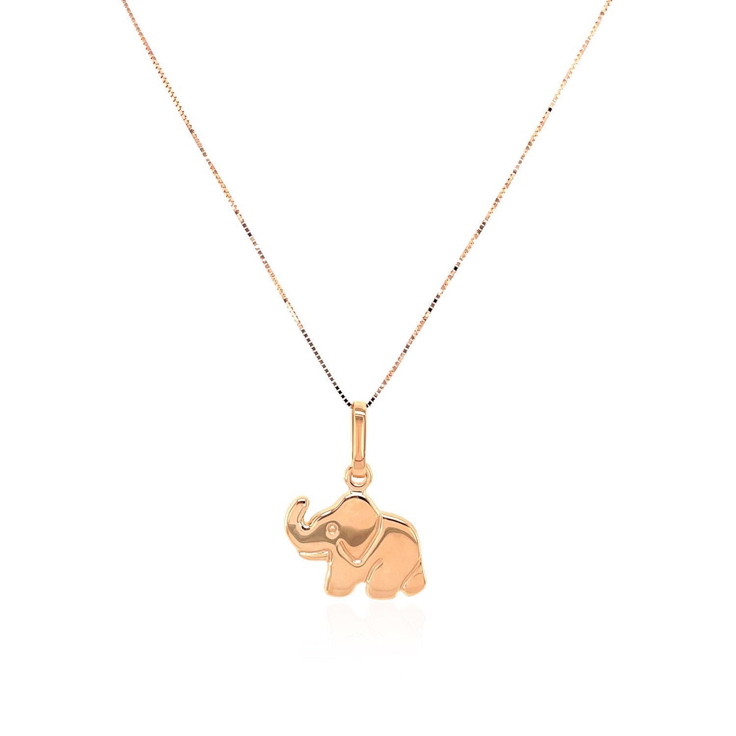 Colgante de Elefante de Oro Rosa de 10k