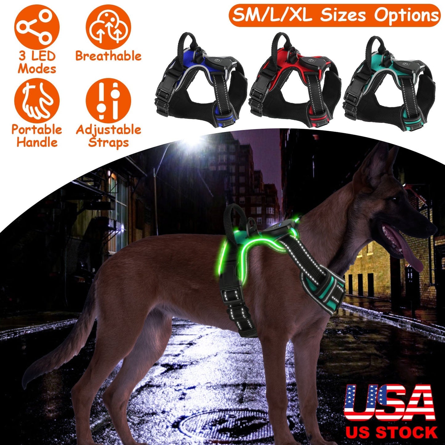 LED Light Up Dog Harness for Enhanced Safety