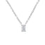 Collar de diamantes en forma de esmeralda de oro blanco de 14 quilates