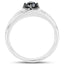 0.65 Carat Black and White Diamond Sterling Silver Engagement Ring