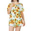 Women's Floral Printed Summer Blouse - Casual Short Sleeve Top