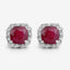 Boucles d'oreilles en argent sterling avec rubis teintés de 6,12 carats et topaze blanche