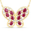 Collier en rubis véritable de 2,36 carats et zircon blanc en argent sterling