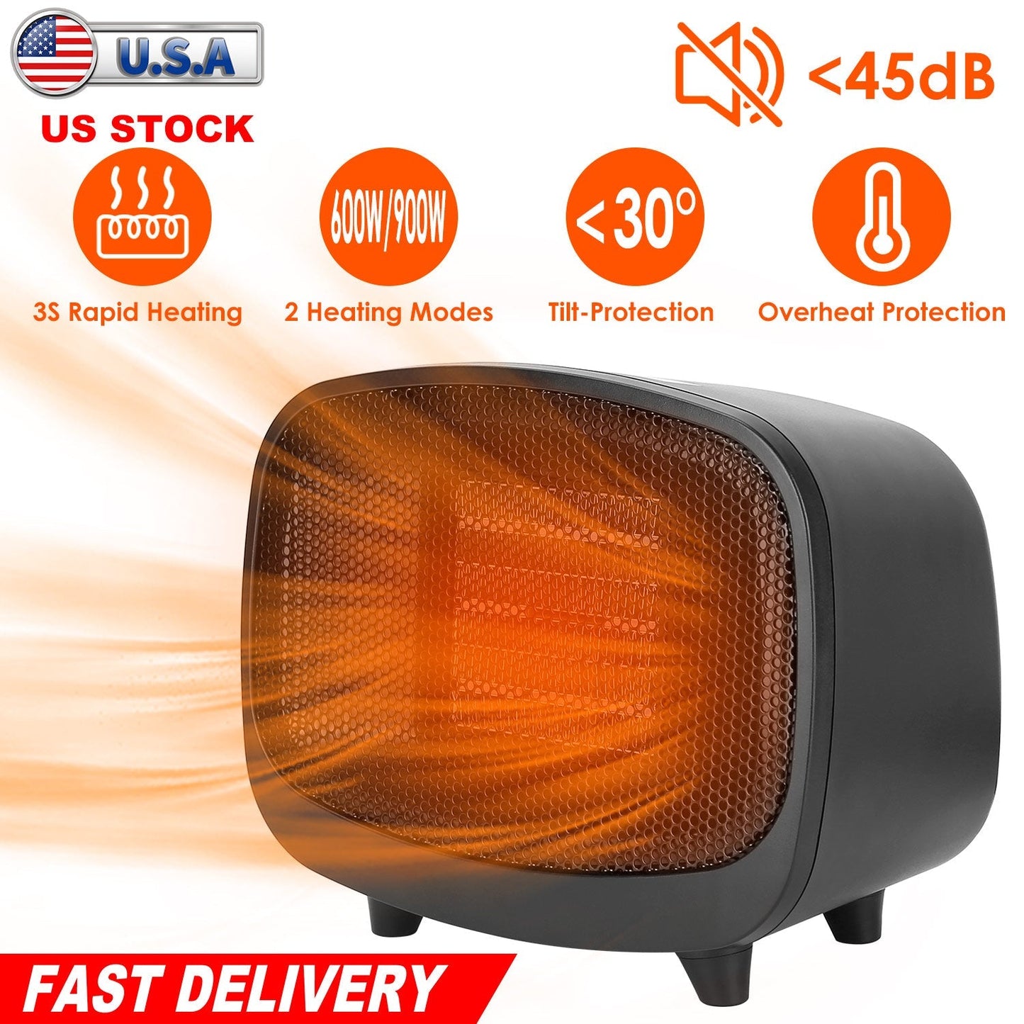 Compact Electric Space Heater with Safety Features for Indoor Use