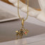Elegant Copper Gold Plated Zircon Camera Pendant Necklace