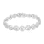 Bracelet en argent sterling .925 avec diamants en cercle imbriqué - 7" lien de mode