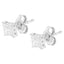 Boucles d'oreilles en diamant taille princesse en or blanc 10K