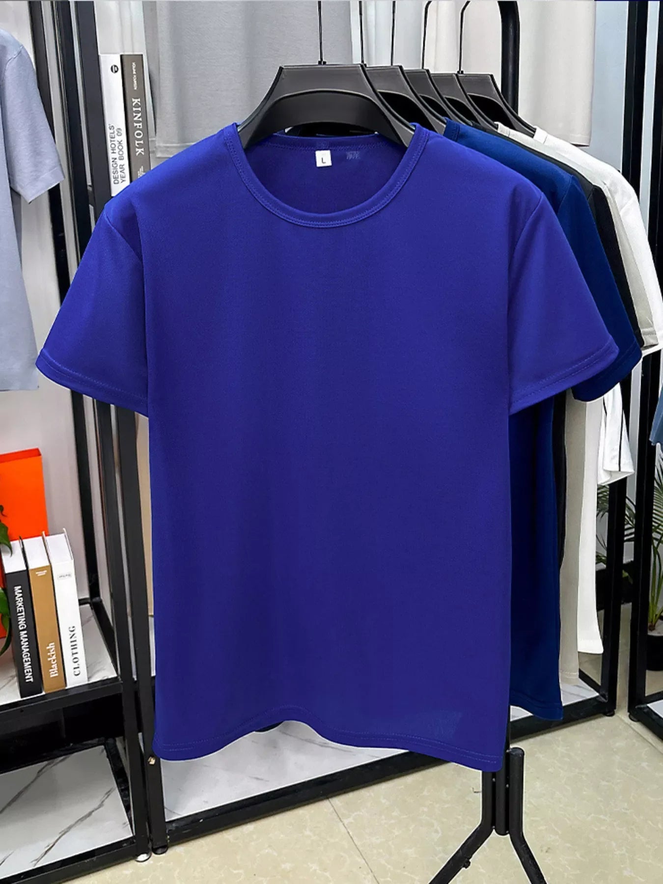 Camiseta de Manga Corta de Cuello Redondo para Hombre en Tallas Grandes