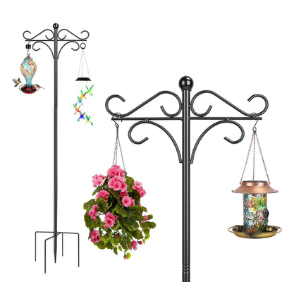 76in Heavy Duty Double Shepherds Hook - Premium Garden Feeder Pole