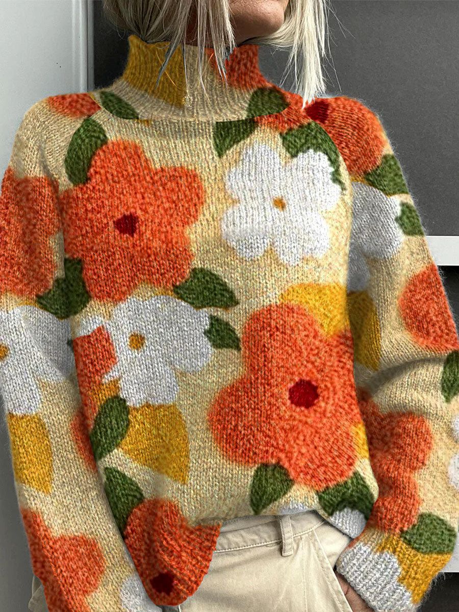 Elegant Christmas Abstract Print Cardigan for Women