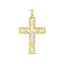 Pendentif croix en or 14k bicolore avec taille diamant