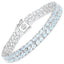 Bracelet en argent sterling avec topaze bleue de 17,22 carats et diamants