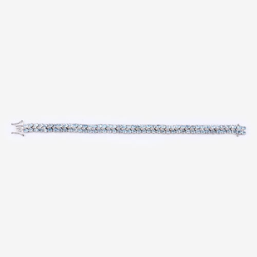 Bracelet en argent sterling avec topaze bleue de 17,22 carats et diamants
