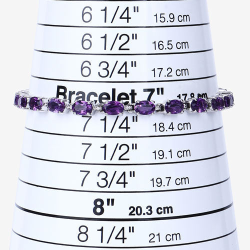 7.98 Carat Genuine Amethyst Sterling Silver Bracelet