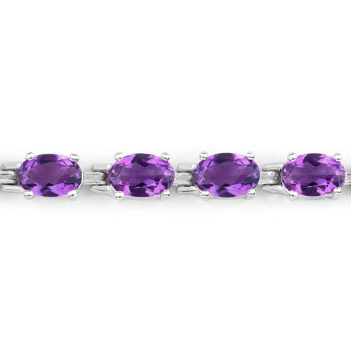 7.98 Carat Genuine Amethyst Sterling Silver Bracelet