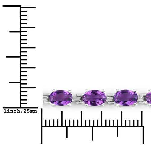 7.98 Carat Genuine Amethyst Sterling Silver Bracelet