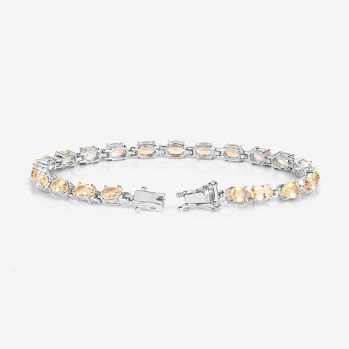Pulsera de Plata de Ley con Citrino Genuino de 9.03 Quilates