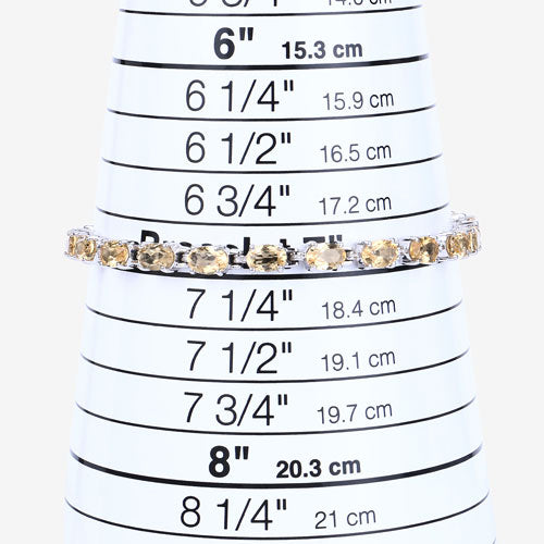 Pulsera de Plata de Ley con Citrino Genuino de 9.03 Quilates