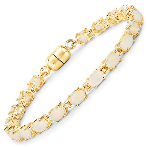 5.28 Carat Genuine Ethiopian Opal Sterling Silver Bracelet