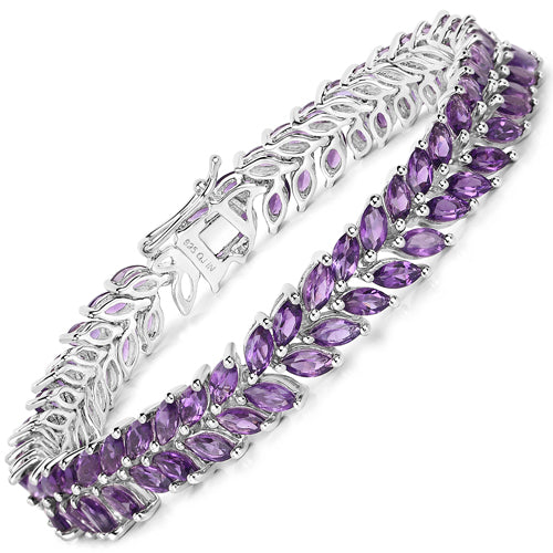 Pulsera de Plata Esterlina con Amatista de 13.80 Quilates