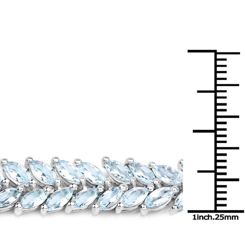 15.04 Carat Genuine Blue Topaz Sterling Silver Bracelet