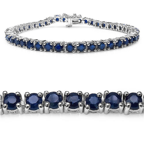Bracelet en argent sterling avec saphirs bleus de 8,36 carats