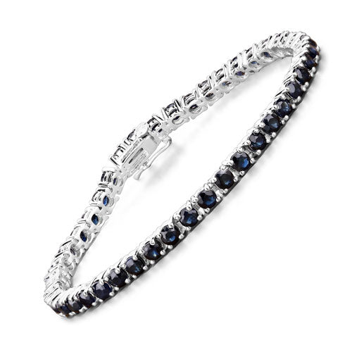 Bracelet en argent sterling avec saphirs bleus de 8,36 carats