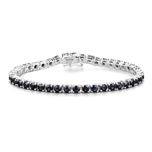 Bracelet en argent sterling avec saphirs bleus de 8,36 carats