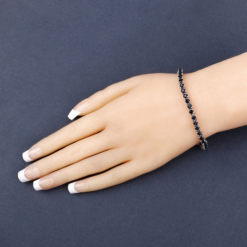 Bracelet en argent sterling avec saphirs bleus de 8,36 carats