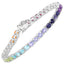 Bracelet en argent sterling .925 avec pierres multi-facettes de 12,04 carats